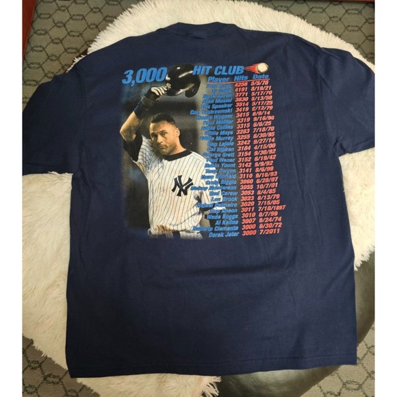 Derek Jeter T-Shirt Large 3000 Hits Double Sided 2011 Sz XL - Picture 3 of 4